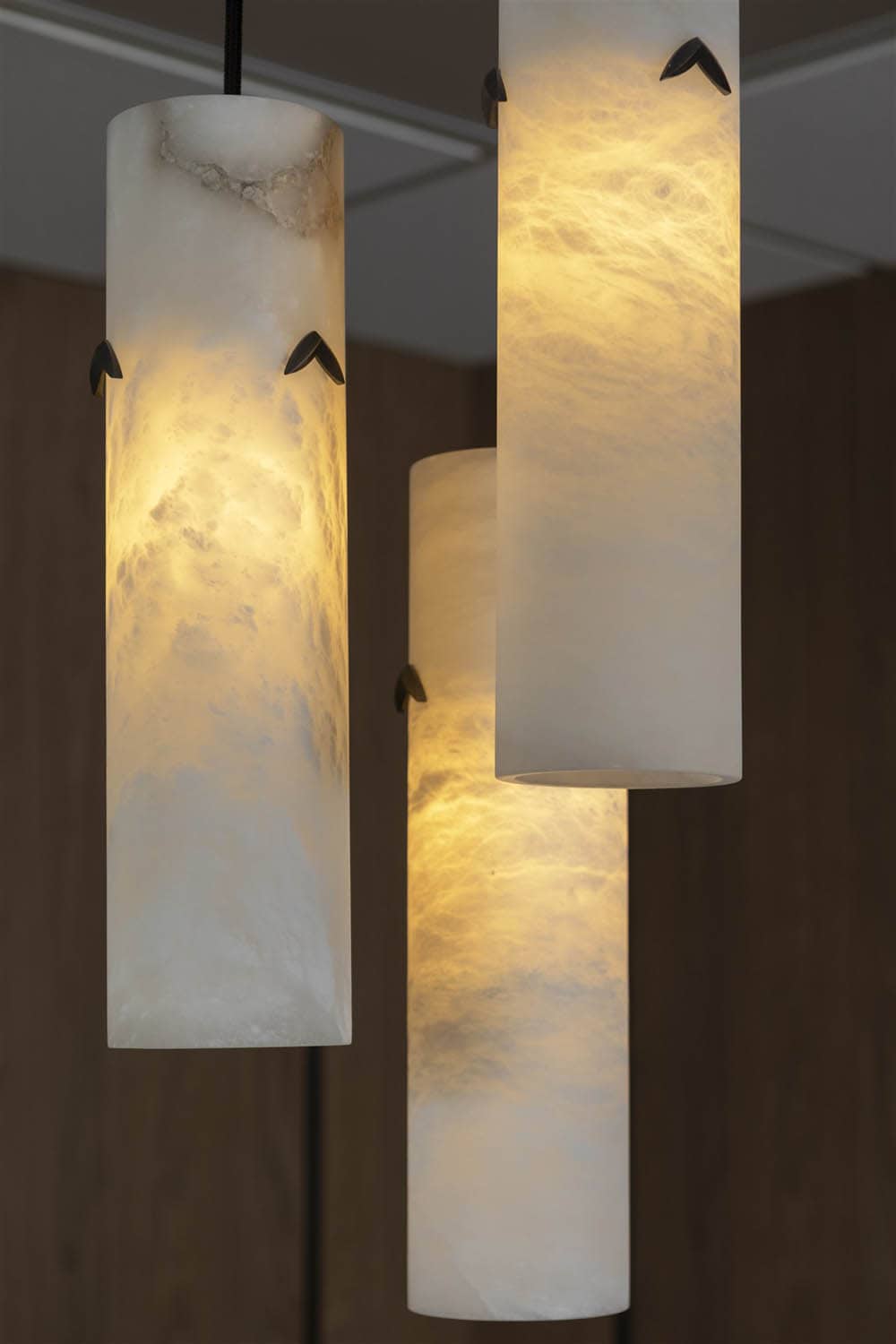 Alabaste pendant lighting detail in Holborn executive office interior