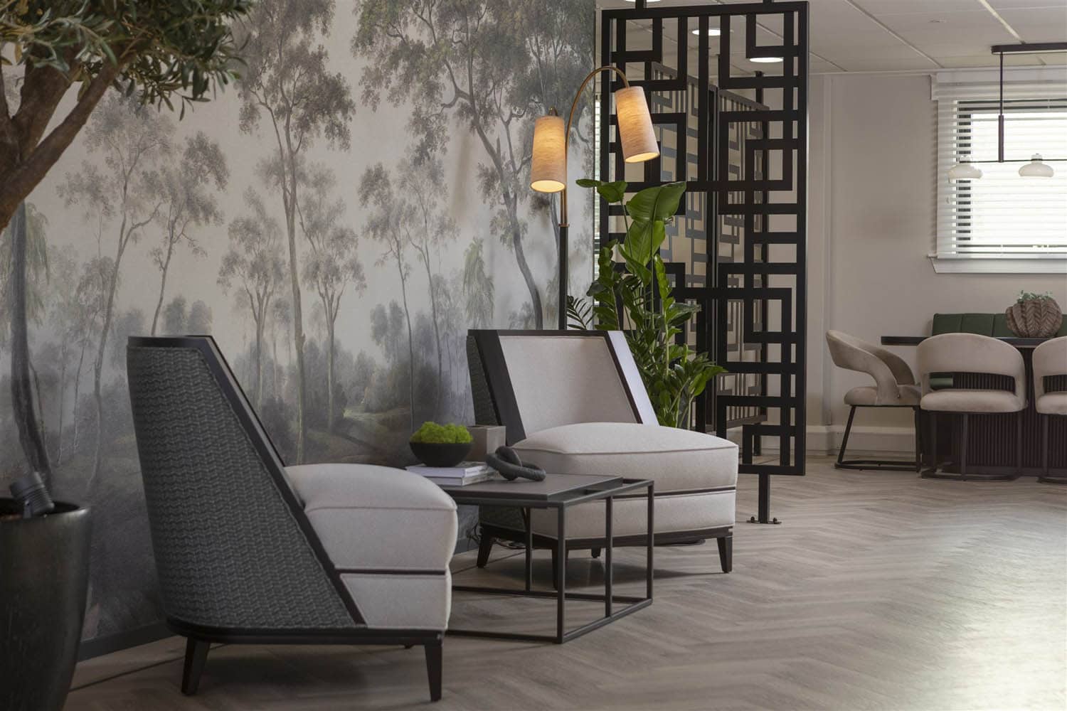 Reception lounge seating area at Holborn Workplace office interior in Aberdeen